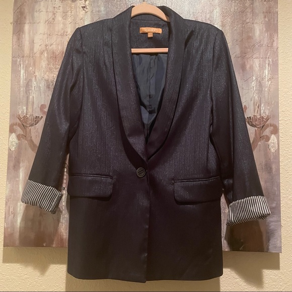Ellen Tracy blue sparkle blazer. Size XS - Picture 10 of 12